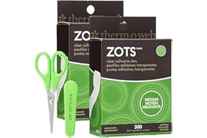 westlake art iCraft Glue Dots Removable Double Sided, 600 Clear Dot Stickers, Bundled With Paper Scissors, Versatile Sticker Adhesive For Crafts & Home, Easy To Use, Residue-Free [Pack Of 2]