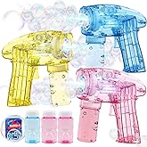 Dolanus Bubble Gun 3 Pack - Light Up Bubbles Machine Blaster Gun for Kids with Bubble Solution, Ideas Gifts for 3 4 5 6 7 8 Year Old Birthday, Outdoor Toys for Boys Toddlers Girls Ages 3-8