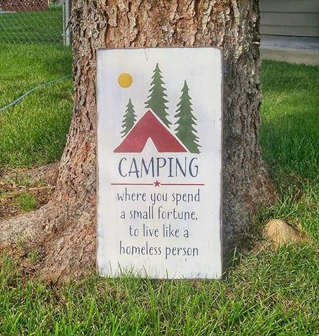Funny Camping Sign Wood Camp Sign Rustic Campground Decor Cabin