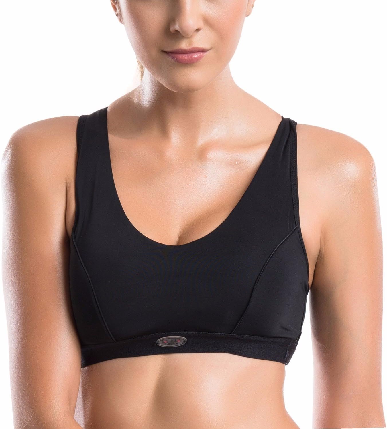 LAS LAI Women's Mid Impact Control Wire Free Padded Active Sports Bra