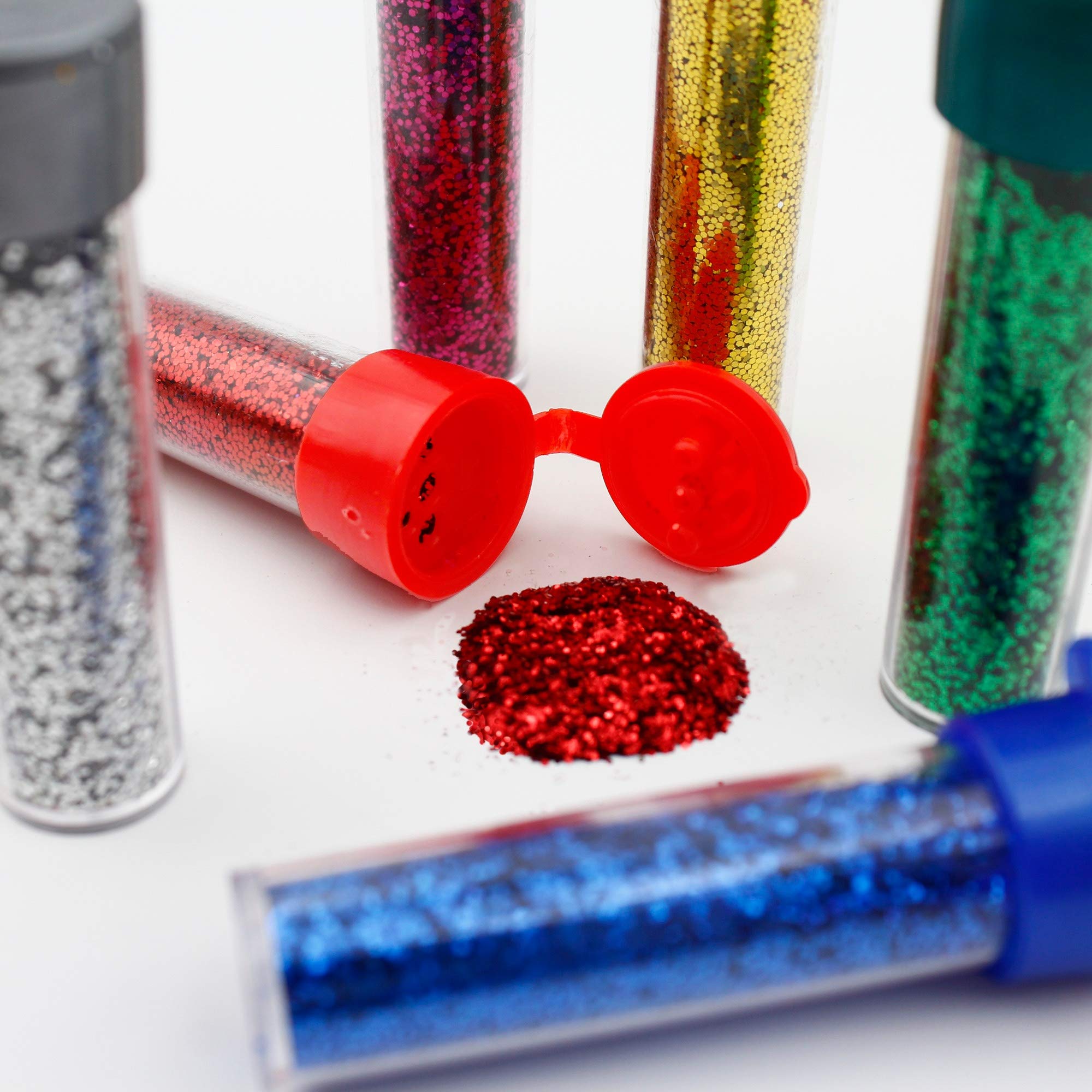 ArtSkills Ultra-Fine and Bright Glitter Shakers and Craft Glue, Arts and Crafts Supplies, Classic Colors, 9 Pieces