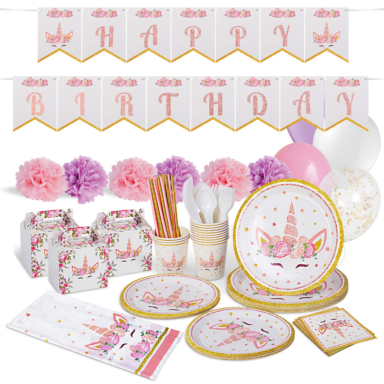 Buy Unicorn birthday party supplies decorations for a magical unicorn
