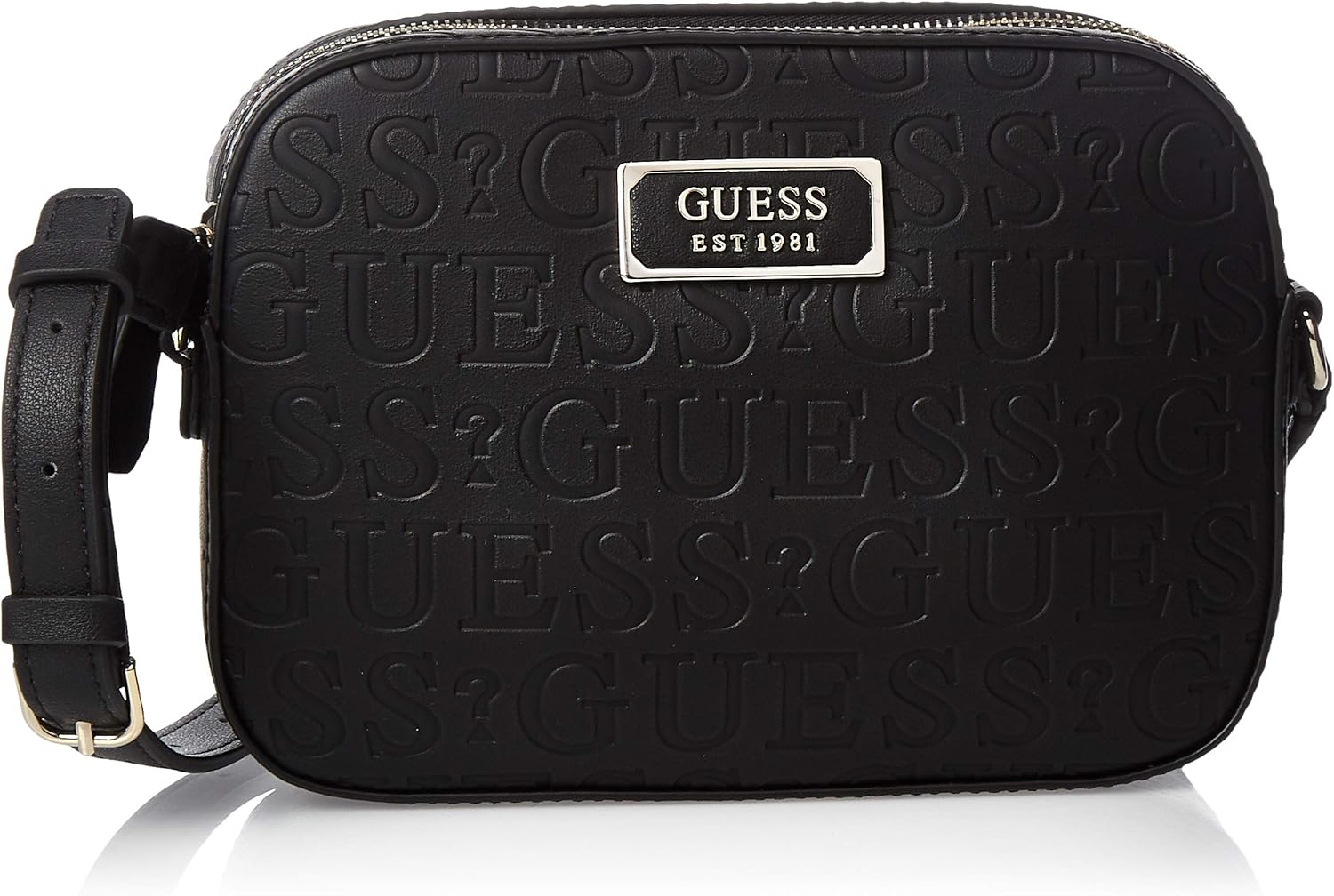 Guess Damen Kamryn Crossbody Top Zip Kuriertasche, Schwarz (Black