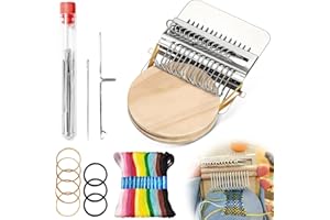 Knitpatch Darning Loom 2.0, Knit Patch with Darning kit Needles and Thread Accessories 14 Hooks Sewing Supplies for Beginners