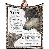 Gifts for Son, Son Gifts from Mom, Son Birthday Fathers Day Graduation, Soft Throw Blanket 60"x50"