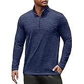COOFANDY Men's Quarter Zip Pullover Long Sleeve Sweatshirt 1/4 Zip Golf Shirt Winter Fleece Lined Thermal Pullover
