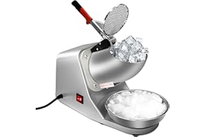 ZENY Electric Ice Shaver 300W 2000r/min w/Stainless Steel Blade Shaved Ice Snow Cone Maker Kitchen Machine (Silver)
