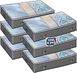 MIXC 6 Packs Underbed Storage 100L Large Box with Lid