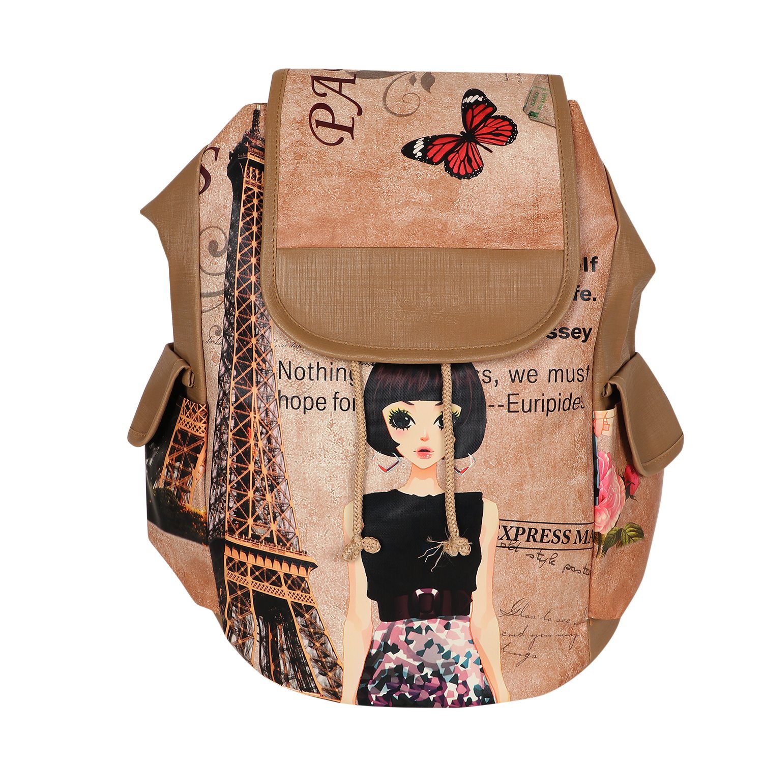 regalia women's pu leather multicolour backpack (bag134)