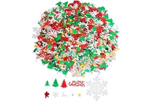 DIYASY Christmas Glitter Confetti,4800 Pcs/3.5 Oz Snowflake Christmas Tree Shape Color Confetti Sprinkles for Holiday Table Centerpiece Decoration