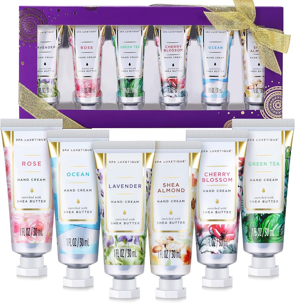 Spa Luxetique Hand Cream Gift Set 6x1oz Moisturizing Lotion Aloe Vitamin E Women