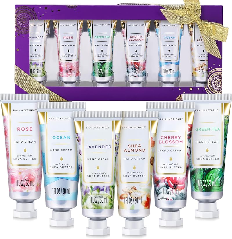 Spa Luxetique Hand Cream Gift Set 6x1oz Moisturizing Lotion Aloe Vitamin E Women