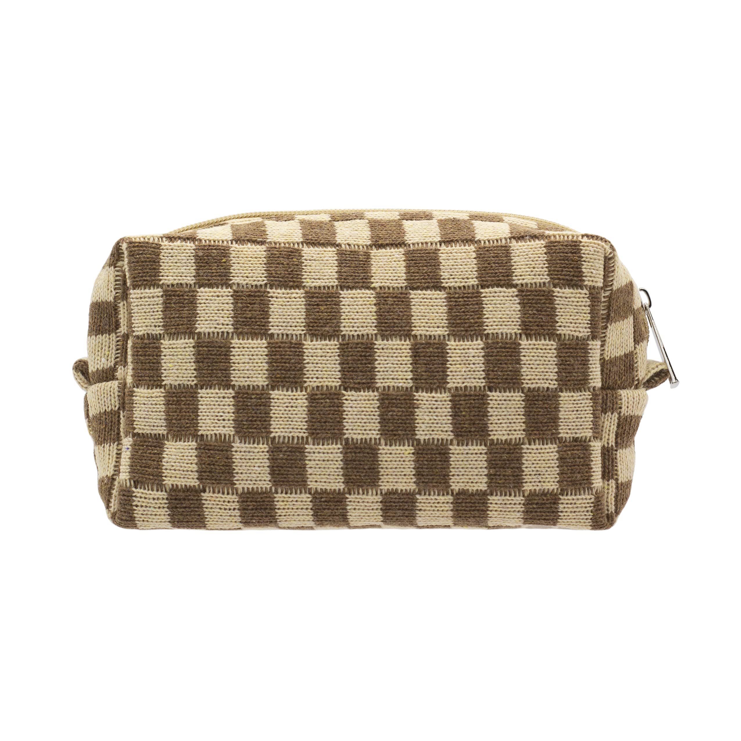 Photo 1 of PAZIMIIK Checkered Makeup Bag for Purse Portable Zipper Make Up Pouch Small Cosmetic Case for Travel Accessories (Coffee)