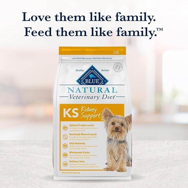 BLUE BUFFALO NATURAL VETERINARY DIET KS KIDNEY SUPPORT DRY DOG FOOD, CHICKEN 6-LB BAG