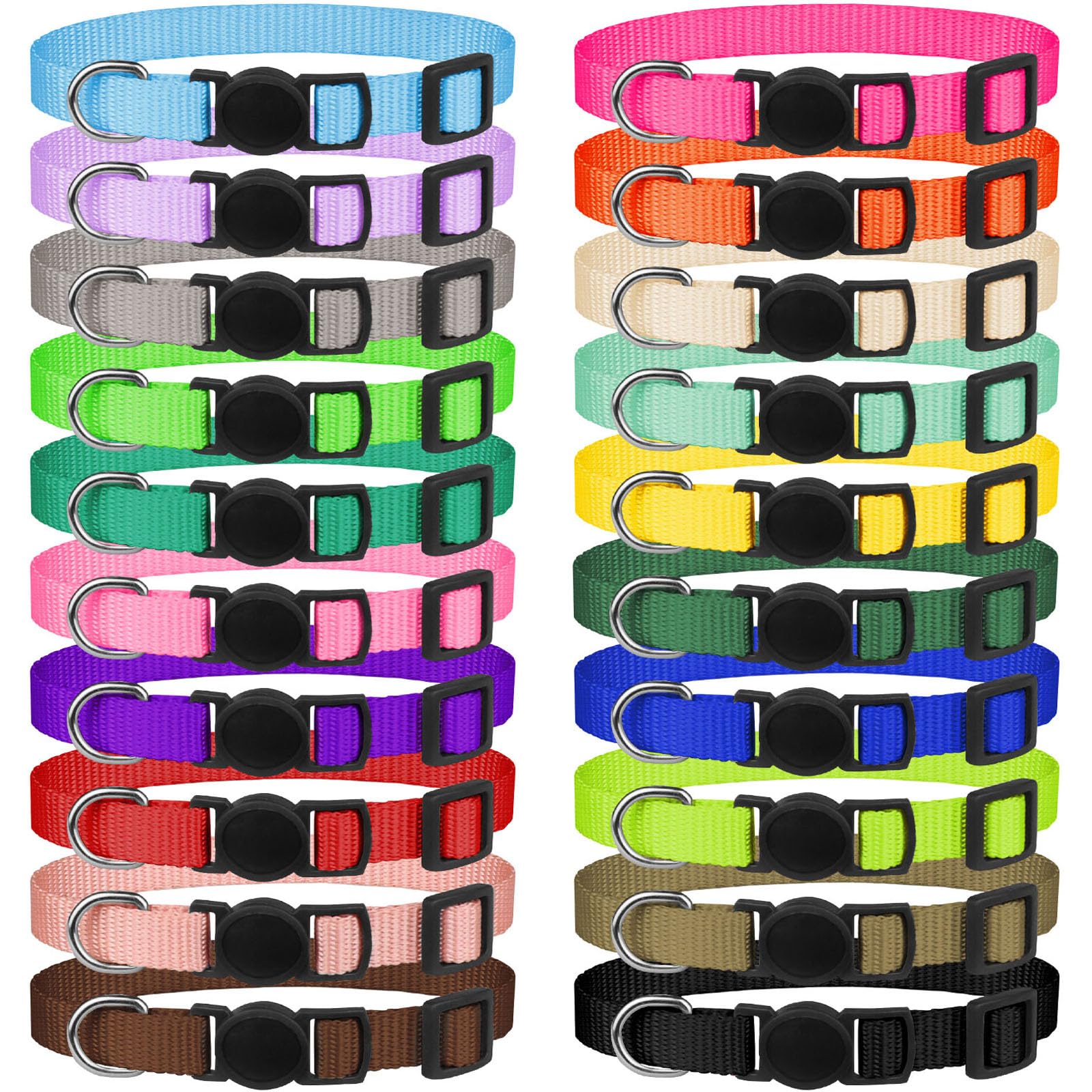 Photo 1 of 20 Pack Puppy Collars for Small Puppies Litter Safety Buckle Soft Nylon Whelping Collars Newborn Puppy Collars for Litter Puppies Collars(S)