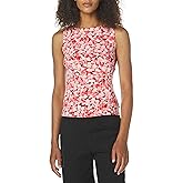 Anne Klein Womens Printed Ity Side Pleat Scoop Nk Tank