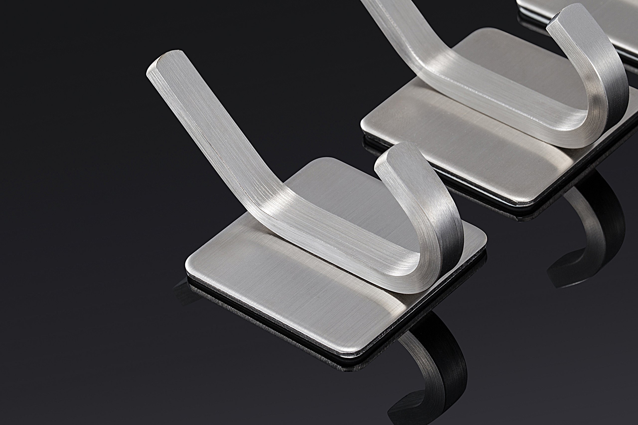 Taozun Coat Robe Hook 3M Self Adhesive Towel Hooks Bathroom SUS304 Stainless Steel Brushed 4 Pack