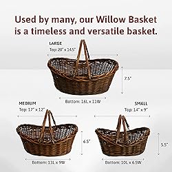 Wald Imports - Small Wicker Basket with Handle
