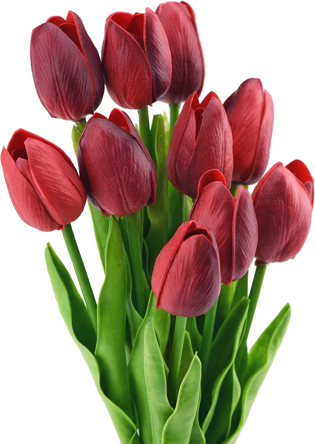 FiveSeasonStuff 10 Stems of Real Touch Tulip Artificial Flowers Bouquet, Perfect for Wedding Bridal, Party, Home, Holidays