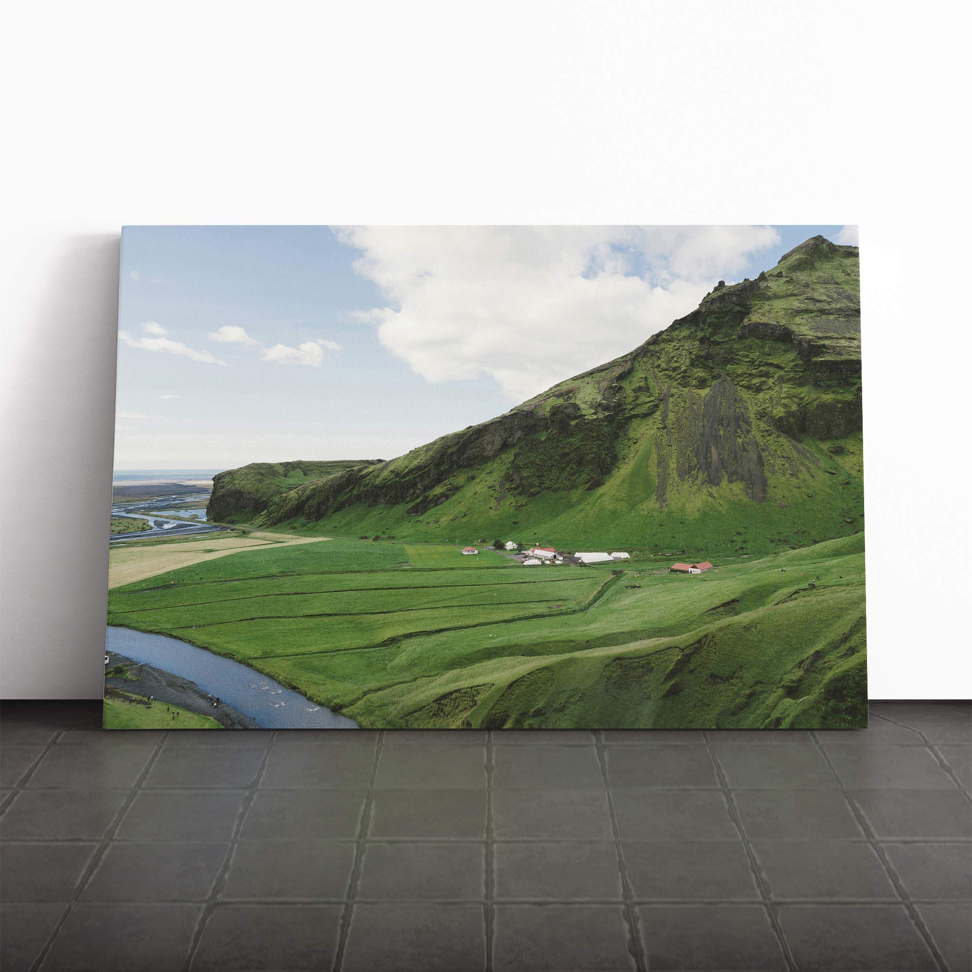 Iceland Landscape (1) Canvas Print | Gallery Wrapped 30mm Frame Wall Art | 20x14 inches | Ready to Hang | Modern Landscape Picture | Living Room Bedroom Lounge Office