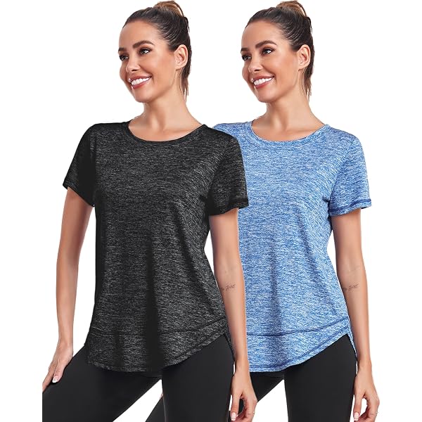 BALEAF T-shirt Soleil Manches Courtes Femme Col V UPF50+ - T-shirt Sport Séchage Rapide