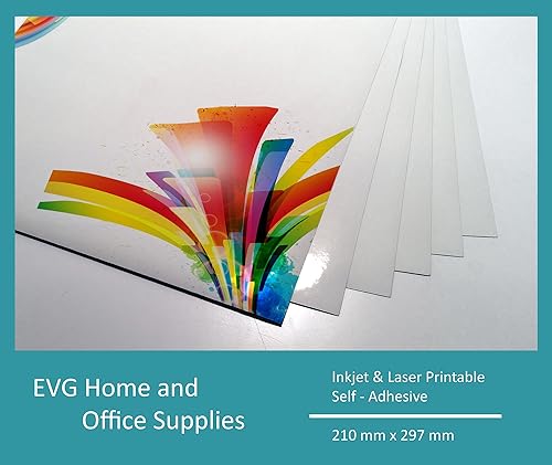 50 Sheets A4 White GLOSSY Self Adhesive / Sticky Back Label Printing ...