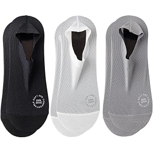 NVSP 3 Pairs No Show Socks, Ultra Thin Breathable Mesh Non Slip Invisible Liner Socks for Flats Sneakers for Women and Men