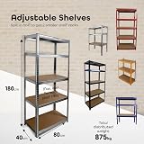 DIVCHI 5 Tier Heavy Duty Aluminum Storage Rack Garage Shelving 875kg 40x80x180cm view 5