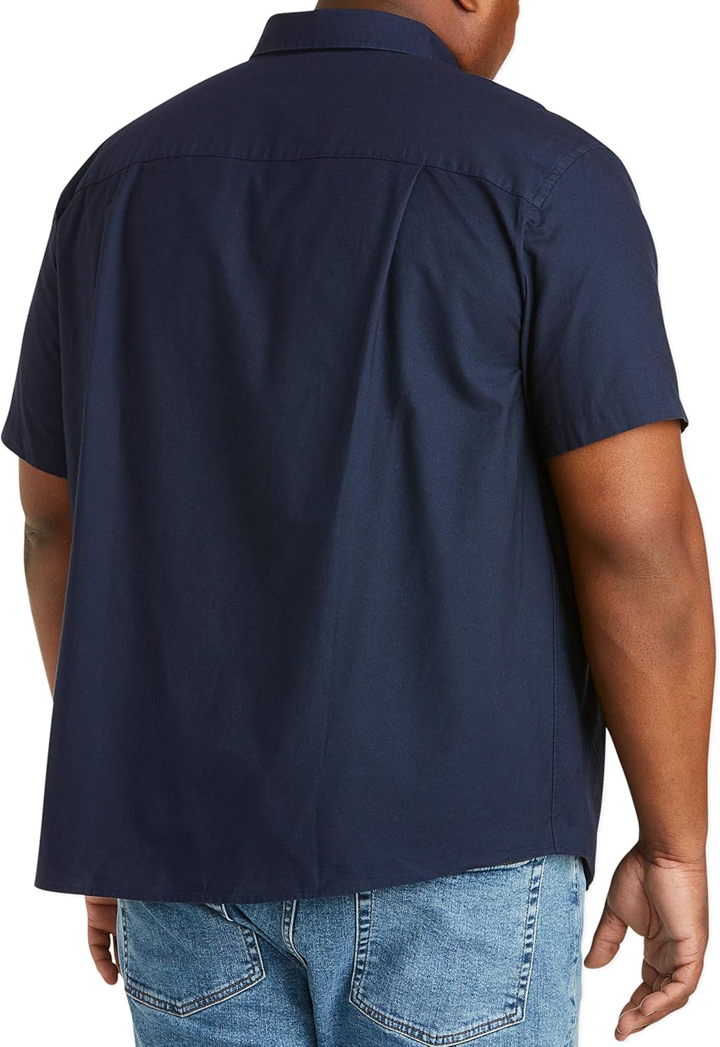  Essentials Men's Short-Sleeve Pocket Oxford Shirt fit by DXL: Clothing