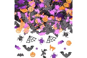 MARFOREVER Halloween Confetti Glitter Table Decorations Party Scatter Table Sprinkles Bats Spider Pumpkin for Halloween Party Supplies Decor
