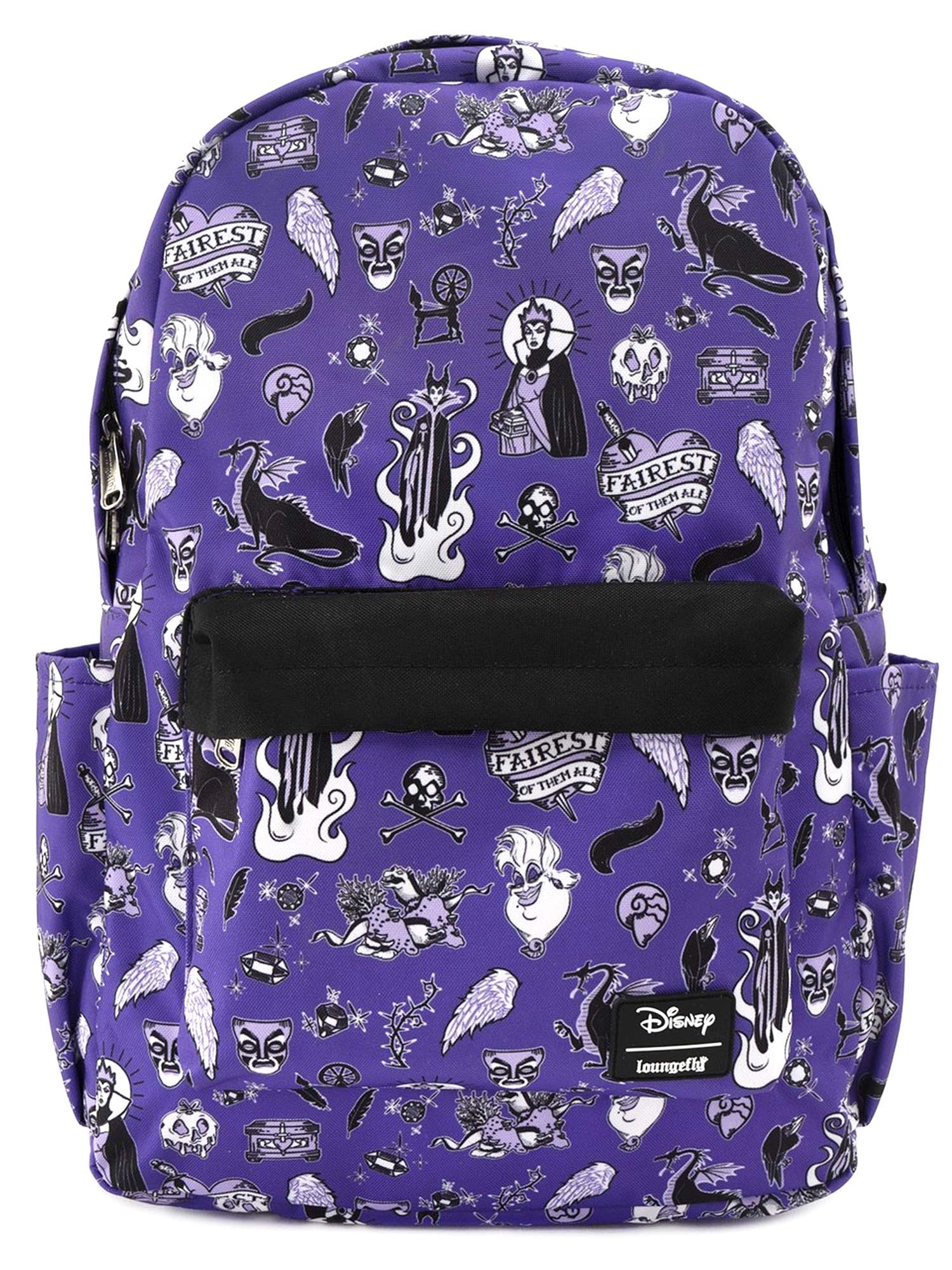Disney Villains Loungefly - Villain Icons Unisex Mini Backpacks Lilac, Nylon, Colour, One Size, Casual