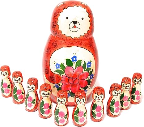 Amazon Co Jp セミョーノフ 数遊び おもちゃ 10ピース入り ロシア雑貨 くま おもちゃ