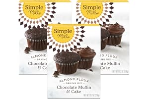 Simple Mills Almond Flour Baking Mix, Chocolate Muffin & Cake Mix - Gluten Free, Plant Based, Paleo Friendly, 11.2 Ounce (Pack of 3)