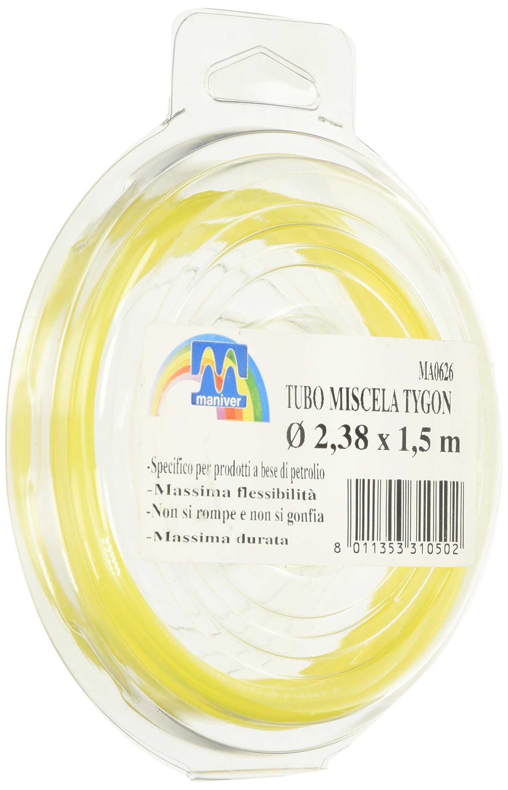 maniver ma0626 Mixture Tygon Hose Diameter 2.38 x 1.5 m, Yellow