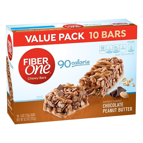 FIBER ONE 90 CALORIE CHEWY BARS CHOCOLATE PEANUT BUTTER – 10 CT