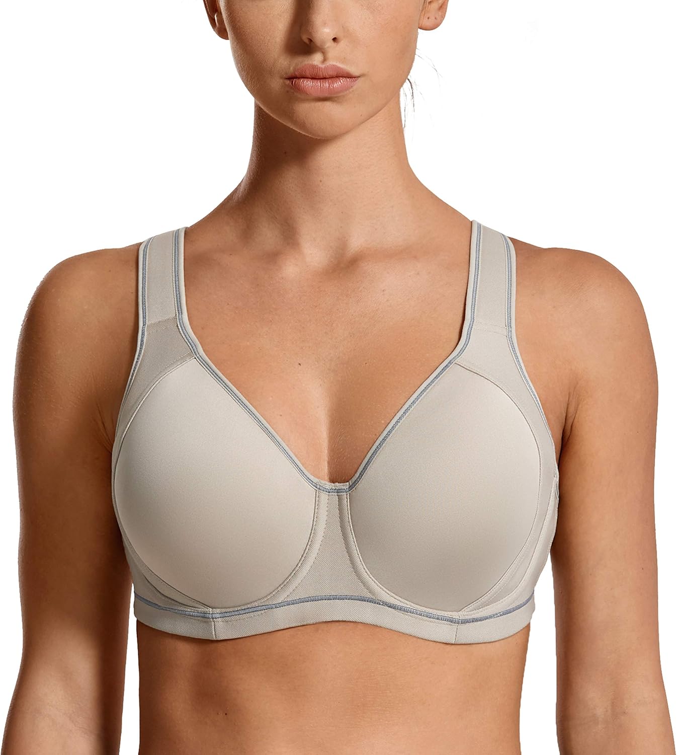 SYROKAN Coolmax High Impact Sports Bras for Women Underwire Full Figure Running Workout at  Women’s Clothing store