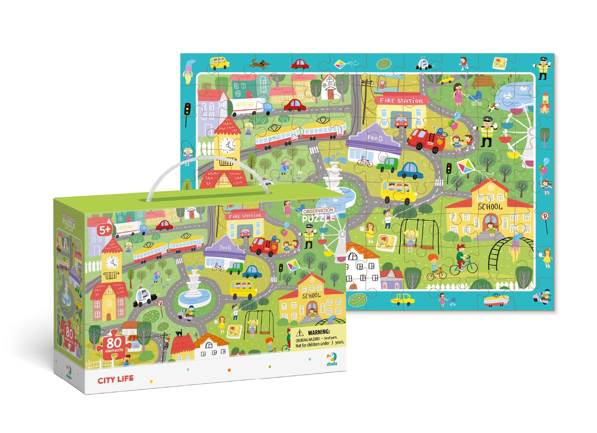 Dodo Educational City Life Observation Puzzle 80 Pieces