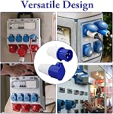 HXMJIED 16A 240V 3 Pin Industrial Site Trailing Plug Socket Weatherproof Blue view 7