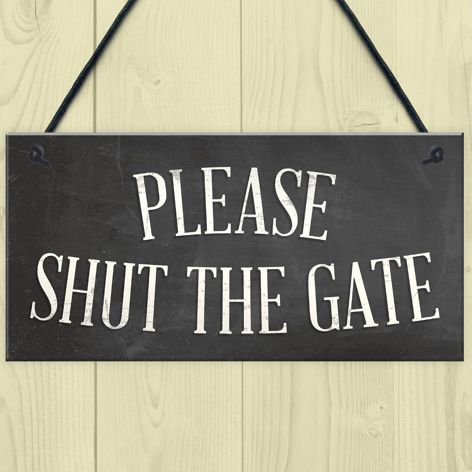 Red Ocean PLEASE SHUT THE GATE Hanging Plaque Garden Wall Fence House Door Sign, Multicolor, 20 x 10 cm - Image 3