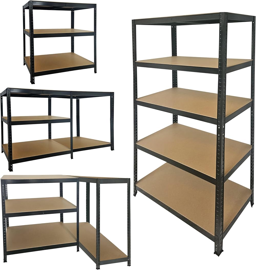 Nassboards Garage Shelving Unit 180cm 5-Shelf Boltless Heavy Duty 875kg