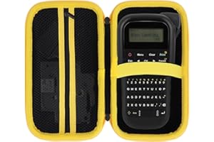 Peyyargo Case Compatible with Brother P-Touch PTH110 / PTH111 Pro / PTE110 Portable Monochrome Label Maker (Black+Yellow Zipper)