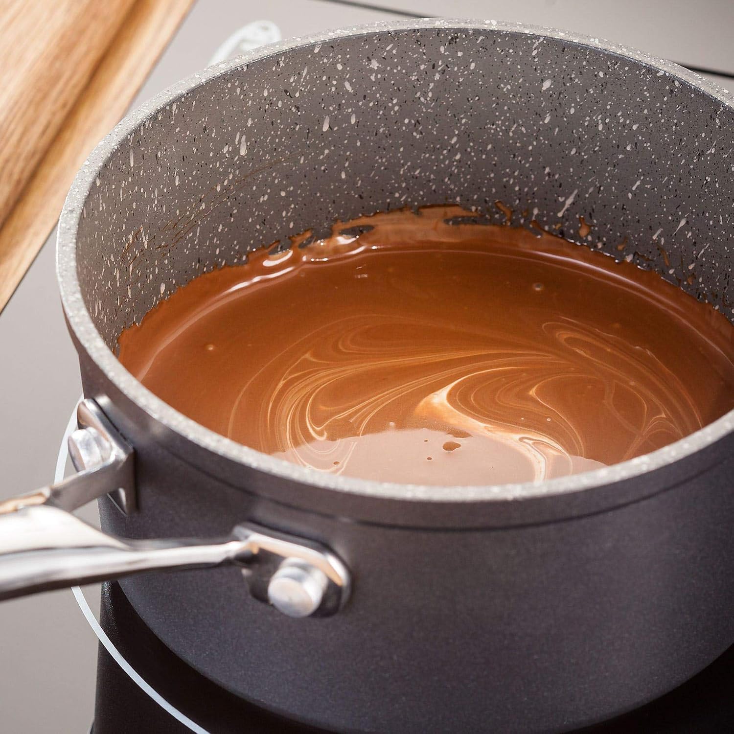 Stellar Rocktanium 5 Piece Set of Non-Stick Pans, Induction Ready, 16cm, 18cm & 20cm Saucepans with Glass Lids, 14cm Milk Pan - Image 4