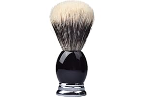 JEQUIL&CORENVEO Je&Co 100% Fine Silvertip Badger Bristle Shaving Brush, With Heavy Weight Resin Base (Curved Top)