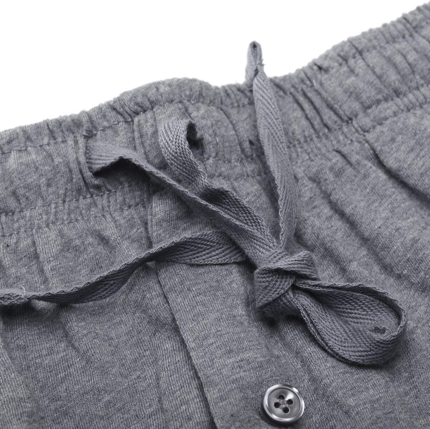 SGNOIEY Men's Pajamas Pants, 100% Knit Cotton Sleep Long Lounge Pants at  Men’s Clothing store