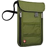 Lewis N. Clark Men's RFID Blocking Stash Wallet, Travel Neck Pouch Passport Holder for Women & Men, Olive, One Size