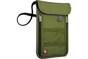 Lewis N. Clark Men's RFID Blocking Stash Wallet, Travel Neck Pouch Passport Holder for Women & Men, Olive, One Size