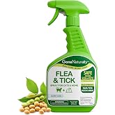 GoneNaturally Flea and Tick Spray for Cats &amp; Home &ndash; Scentless Soybean Oil Cat Flea Spray for Home, No Essential Oils &ndash; Kills Fleas, Ticks, Eggs &amp; Larvae on Fur, Carpets, Bedding &amp; Furniture (16oz)