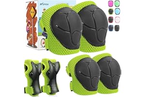 KUYOU Kids Knee Pads Elbow Pads Guards Protective Gear Set Safety Gear for Roller Skates Cycling BMX Bike Skateboard Inline Skatings Scooter Riding Sports.