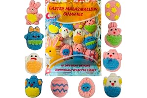 SARAH'S CANDY FACTORY Easter Marshmallow Gummies 10 Different Design,4.5 Oz, Individually Wrapped Gummies in Bag, Gluten Free, Diary Free, Perfect for Egg Hunts!