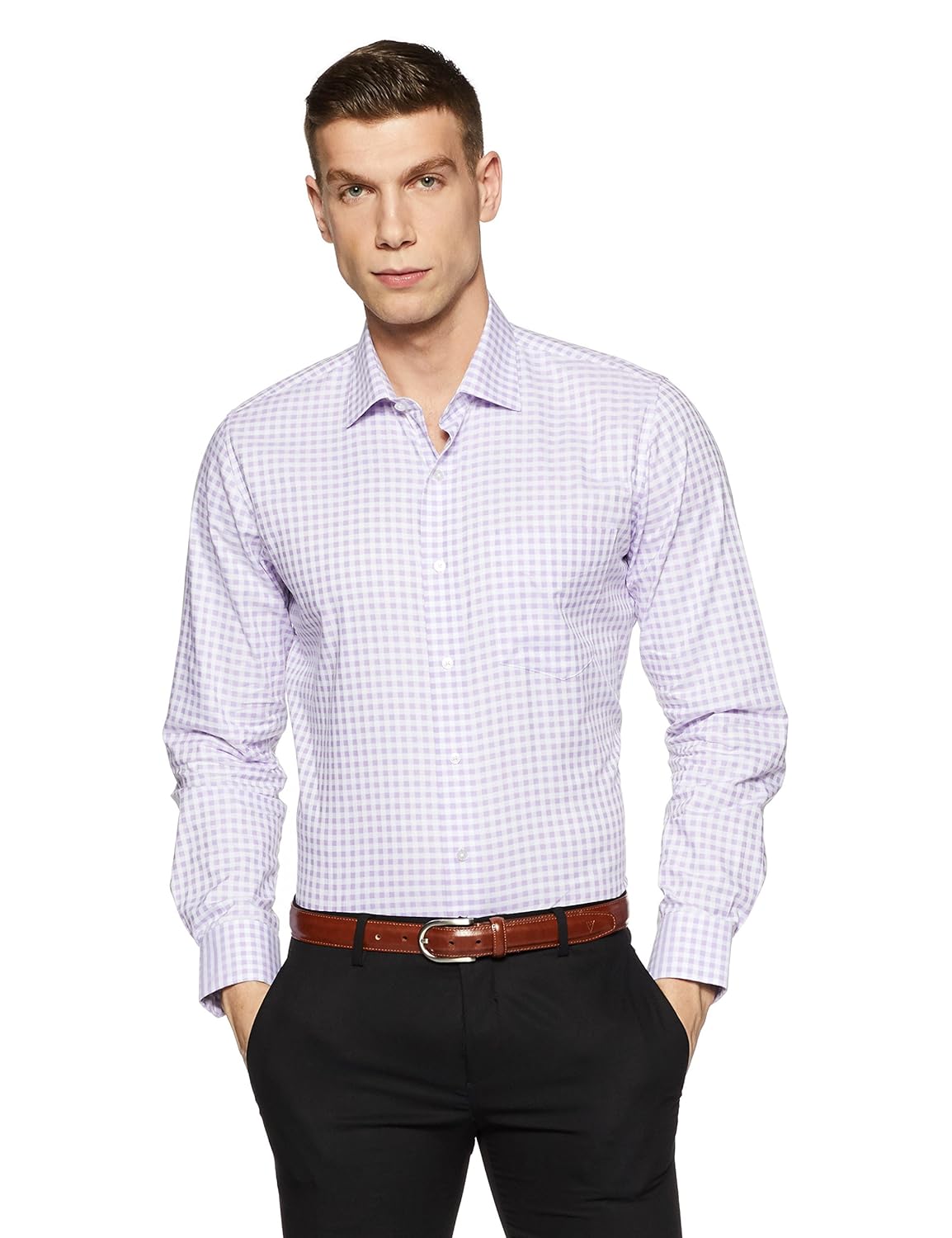 van heusen men's solid slim fit formal shirt